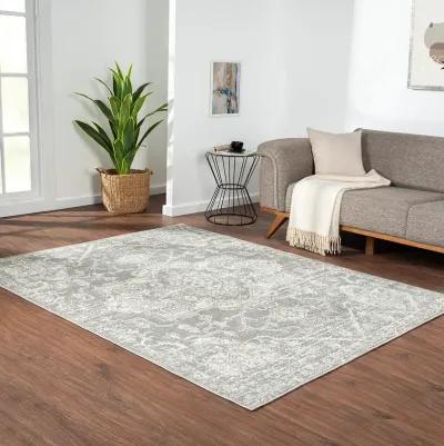 Madison Park Asher Cream/Grey Distressed Medallion Woven Area Rug