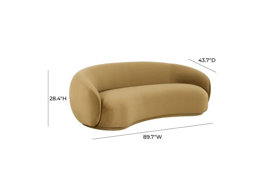 Kendall Cognac Velvet Sofa