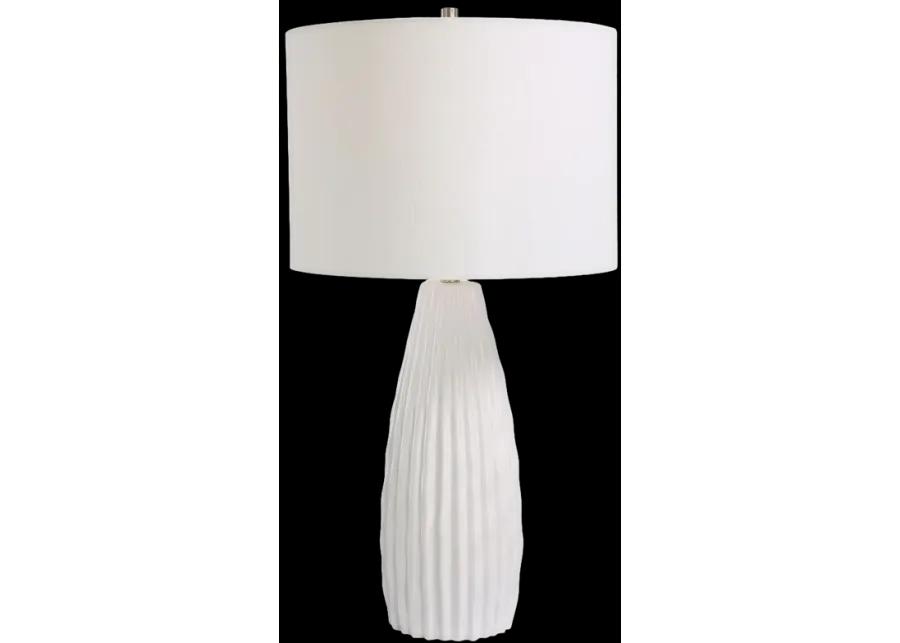 Satin White Finish  Table Lamp