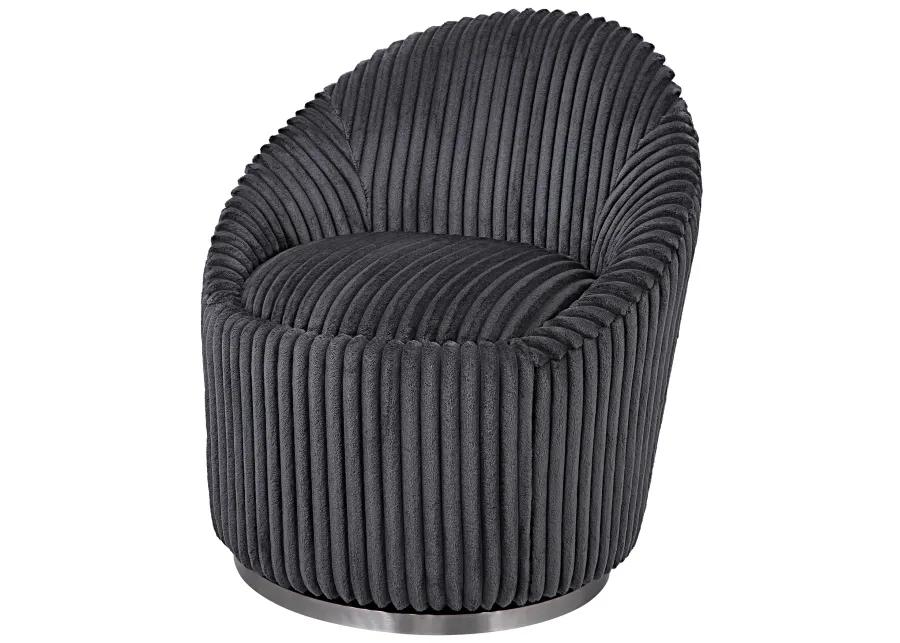 Crue Gray Fabric Swivel Chair