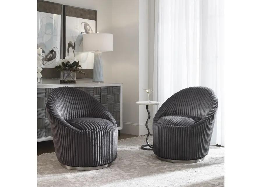 Crue Gray Fabric Swivel Chair