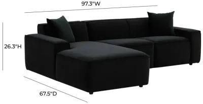 Olafur Black Velvet Sectional 