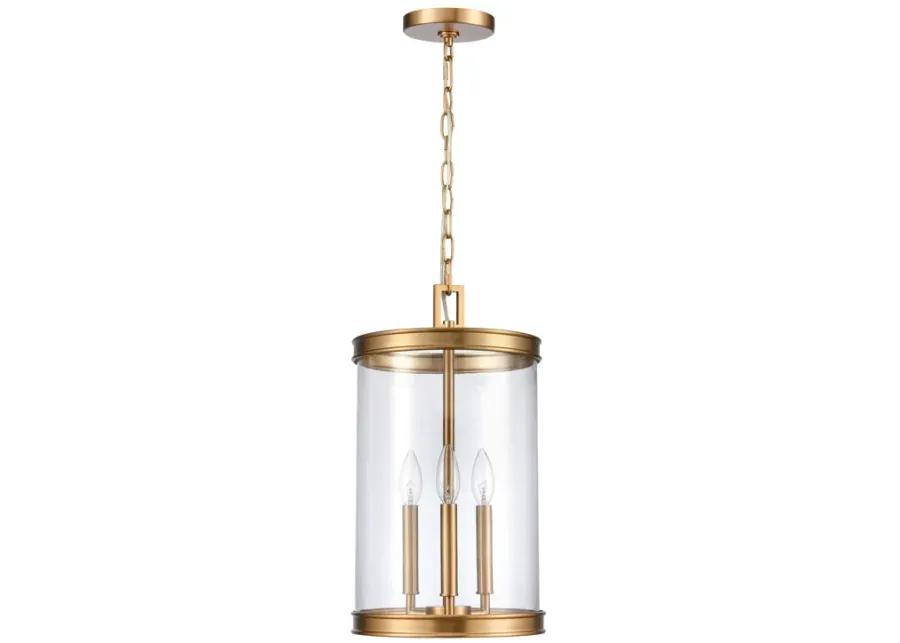 Mendoza 10.25" Wide 3-Light Pendant - Brushed Gold