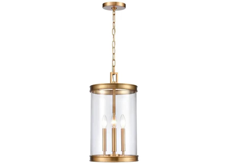 Mendoza 10.25" Wide 3-Light Pendant - Brushed Gold