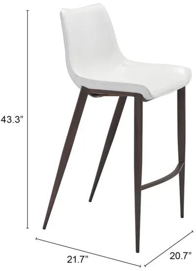 Magnus Barstool (Set of 2) White & Walnut