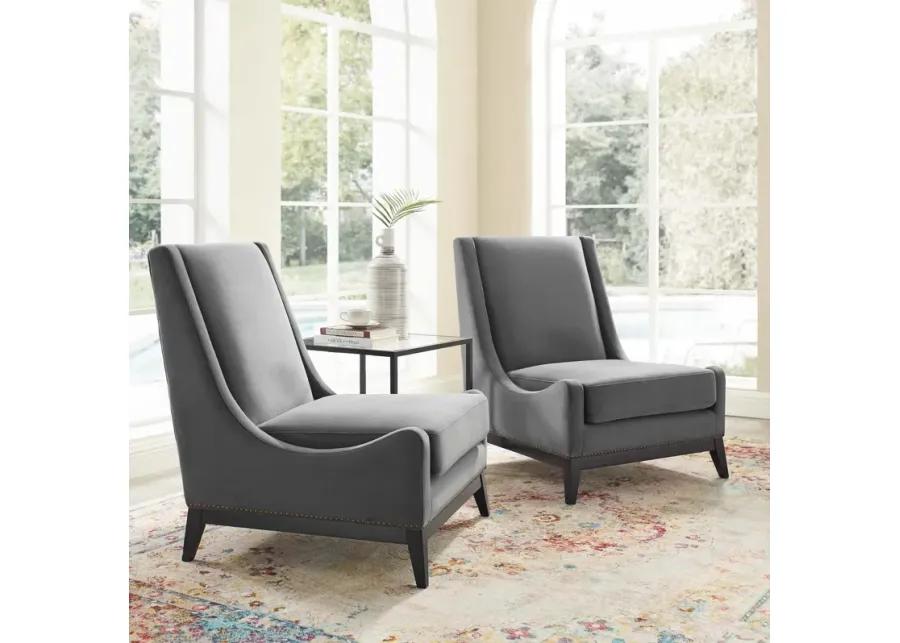 Confident Lounge Chair Upholstered Performance Velvet Set of 2