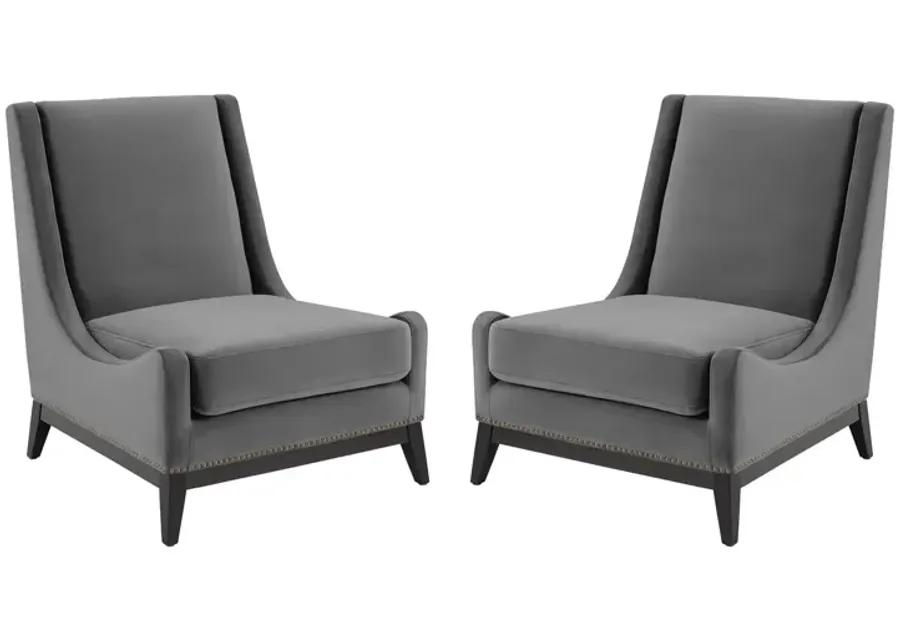 Confident Lounge Chair Upholstered Performance Velvet Set of 2