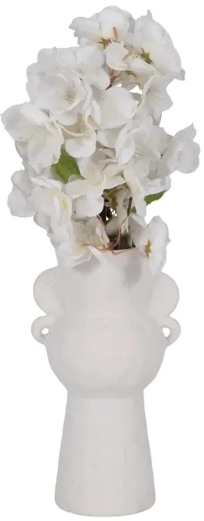 8" Rough Totem Bud Vase, White