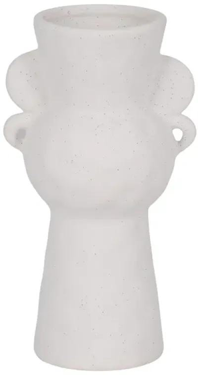 8" Rough Totem Bud Vase, White