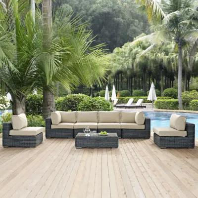 Summon 7 Piece Outdoor Patio Sunbrella® Sectional Set