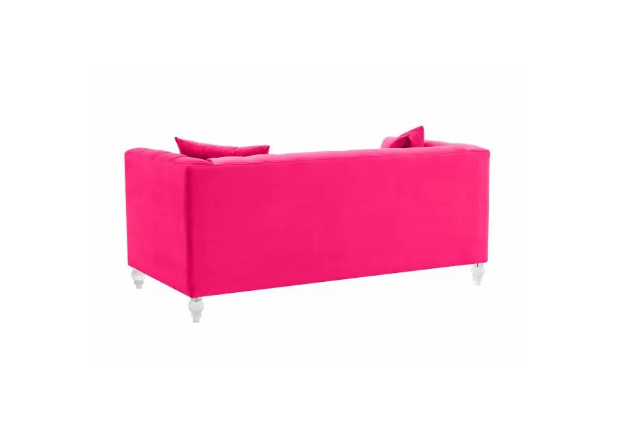 Bea Hot Pink Velvet Loveseat