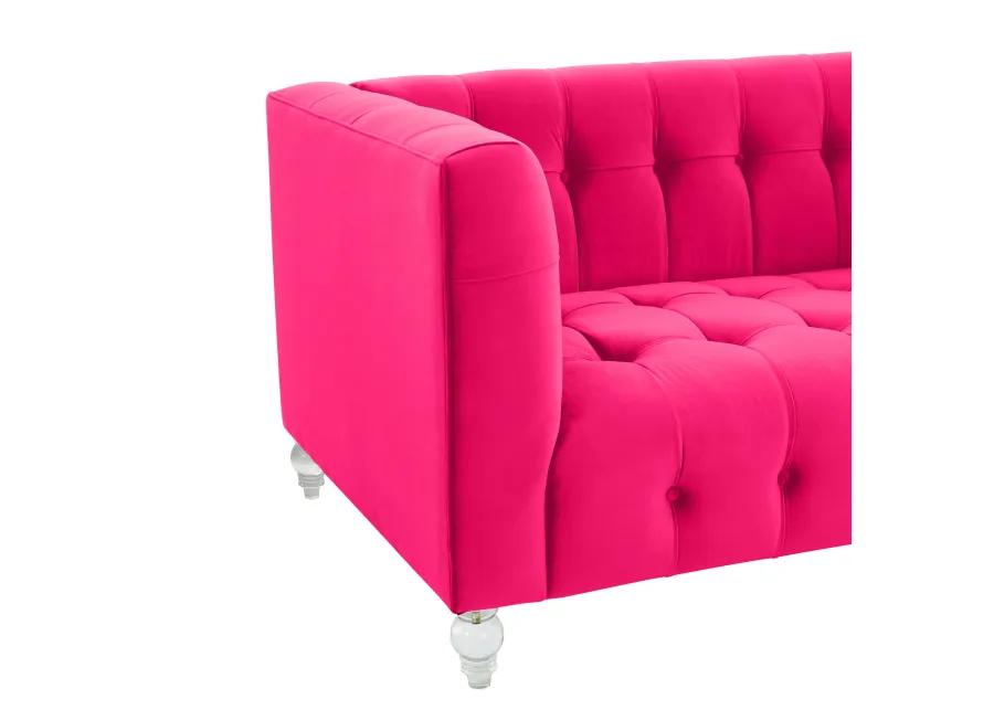 Bea Hot Pink Velvet Loveseat