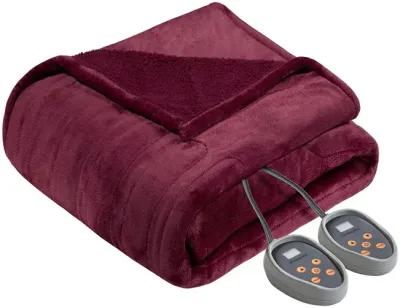 Beautyrest Heated Microlight to Berber Red Blanket