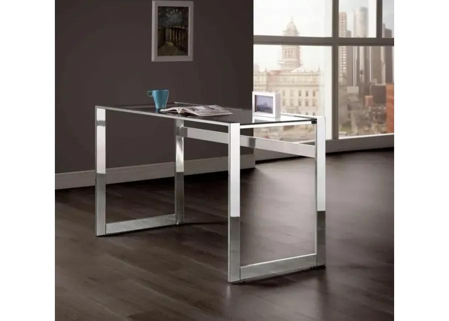 Hartford Glass Top Writing Desk Chrome