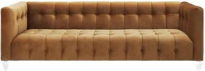 Bea Cognac Velvet Sofa