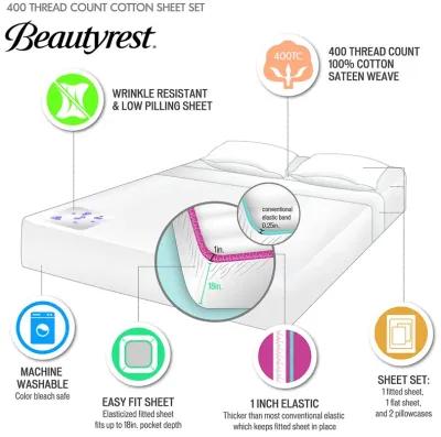 Beautyrest 400 Thread Count Wrinkle Resistant Sheet Set