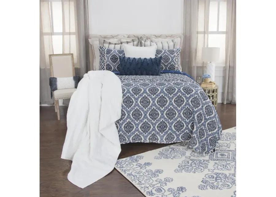 Gemma Queen Medallion Navy Quilt