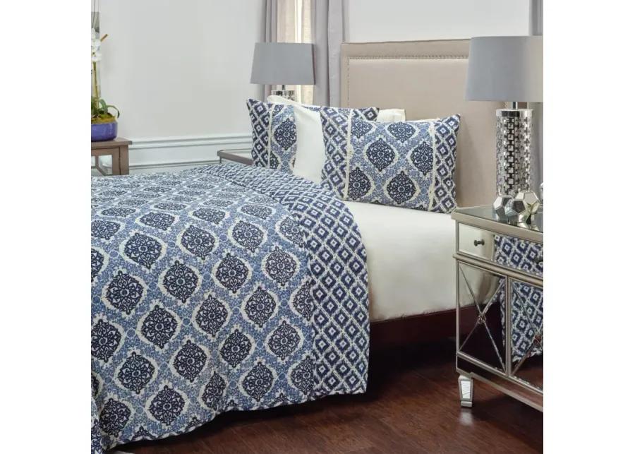 Gemma Queen Medallion Navy Quilt