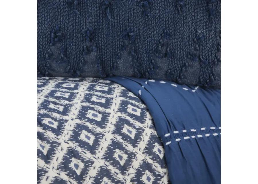 Gemma Queen Medallion Navy Quilt