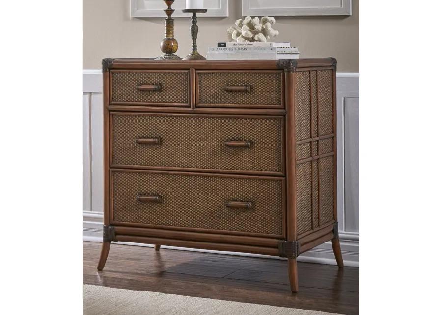 Palm Cove 4-Drawer Split Chest with Glass