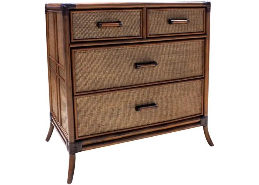 Palm Cove 4-Drawer Split Chest with Glass