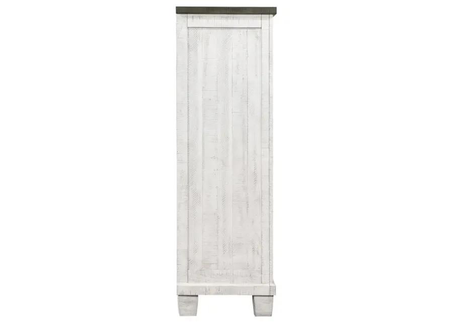 Lilith 5-drawer Chest Distressed Grey and White