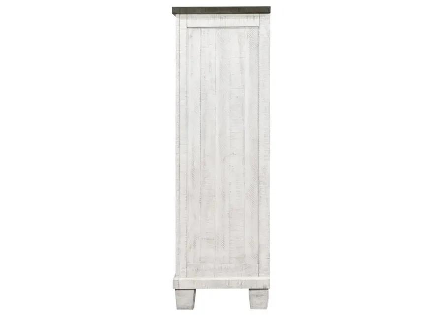 Lilith 5-drawer Chest Distressed Grey and White