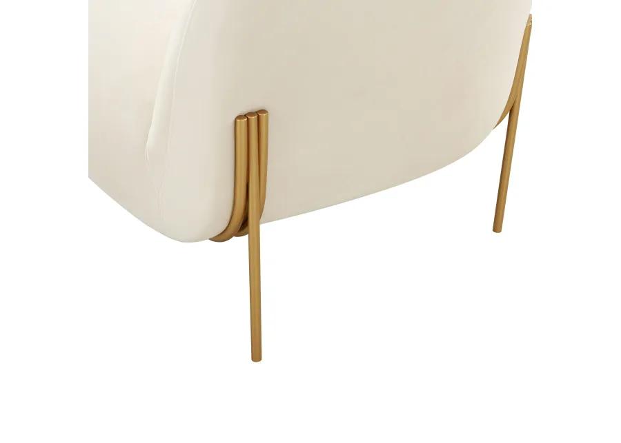 Kandra Cream Velvet Accent Chair