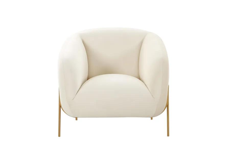 Kandra Cream Velvet Accent Chair