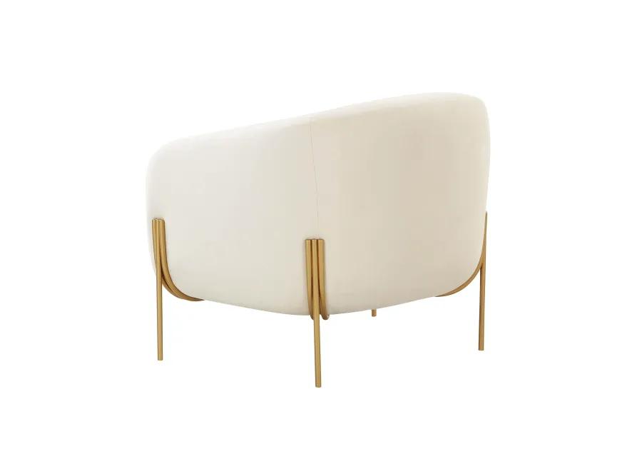 Kandra Cream Velvet Accent Chair