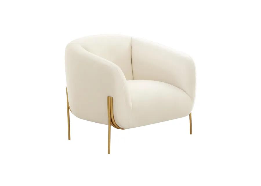 Kandra Cream Velvet Accent Chair