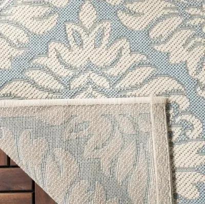 Safavieh BEACH HOUSE Collection BHS135K-5 Aqua / Cream 5'-3" X 7'-6"