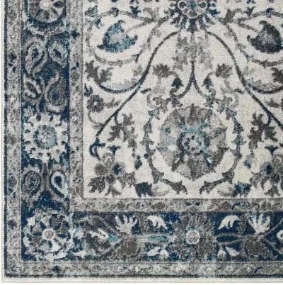 Entourage Samira Distressed Vintage Floral Persian Medallion 5x8 Area Rug