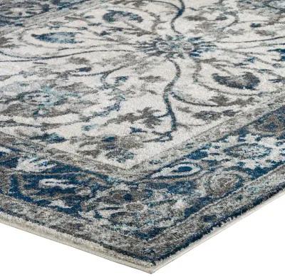 Entourage Samira Distressed Vintage Floral Persian Medallion 5x8 Area Rug