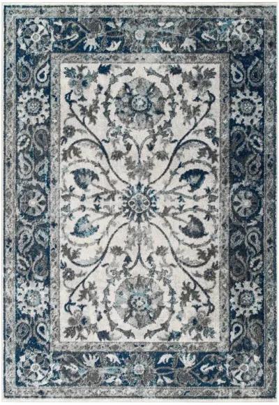 Entourage Samira Distressed Vintage Floral Persian Medallion 5x8 Area Rug