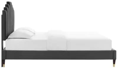 Elise Queen Performance Velvet Platform Bed