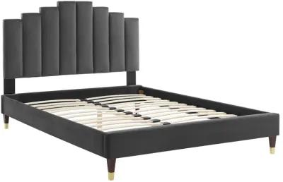 Elise Queen Performance Velvet Platform Bed