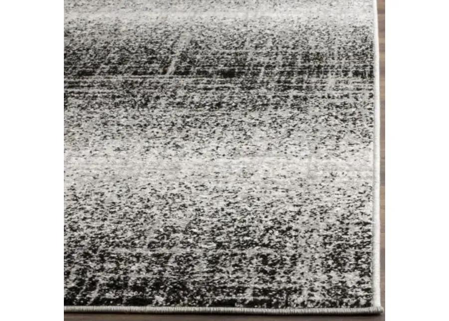 Adirondack Contemporary Silver / Black 2'-6" X 18' Powerloomed Rug