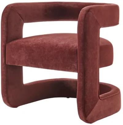 Althea Velvet Accent Arm Chair, Dainty Maroon 