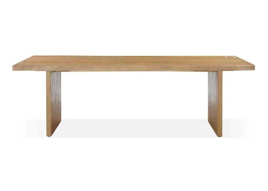 One Modern Coastal Live Edge Dining Table in White Oak