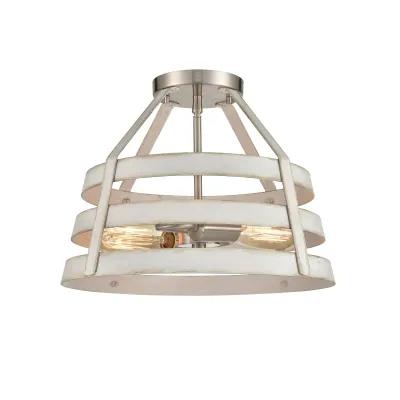 Brigantine 2-Light Semi Flush Mount - Satin Nickel