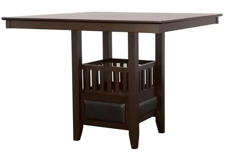 Jaden Square Counter Height Table with Storage Espresso