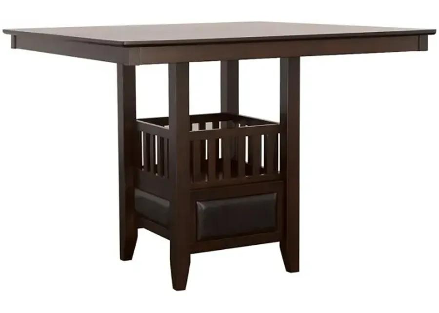 Jaden Square Counter Height Table with Storage Espresso