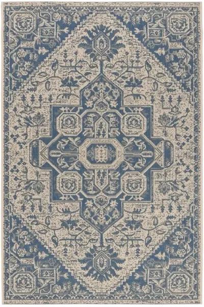 LINDEN 138 Collection LND138M-5 Blue / Creme 5'-3" X 7'-6"