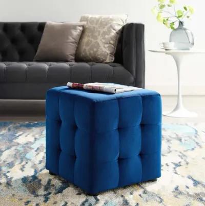 Contour Tufted Cube Performance Velvet Ottoman