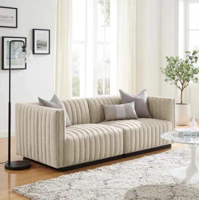 Conjure Channel Tufted Upholstered Fabric Loveseat