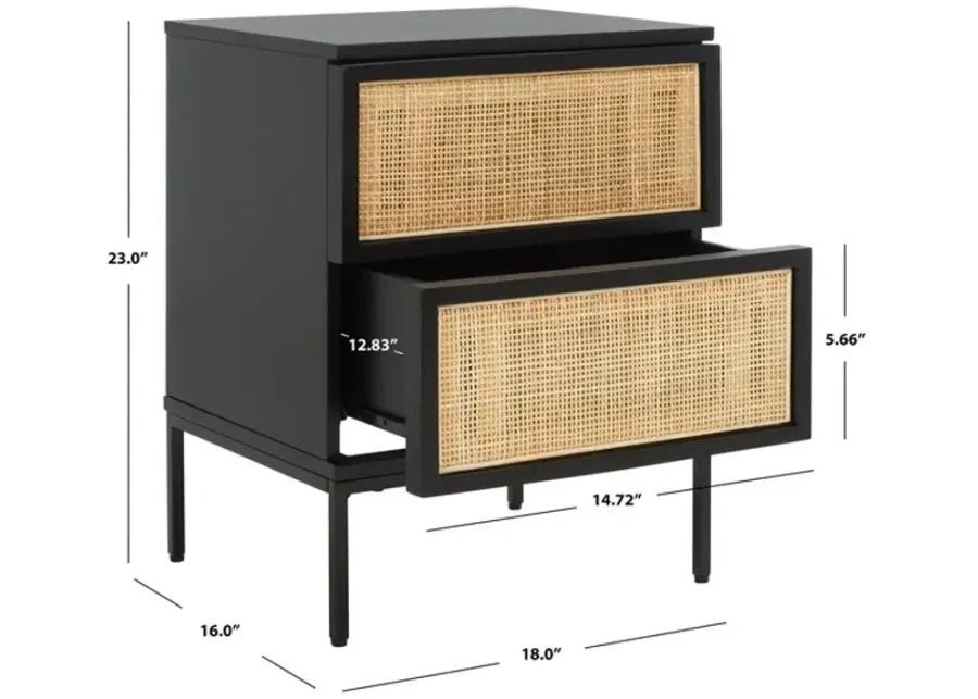 ZADIE 2 DRAWER RATTAN NIGHTSTAND