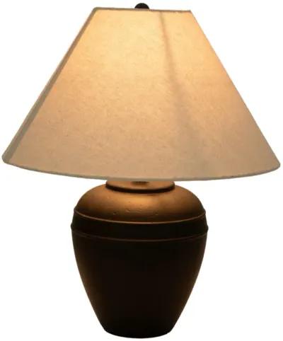 21" Textured Table Lamp Tapered Shade, Black/white