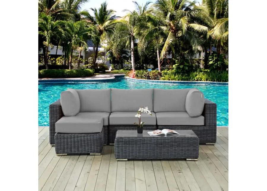 Summon 5 Piece Outdoor Patio Sunbrella® Sectional Set