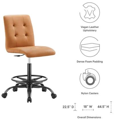 Prim Armless Vegan Leather Drafting Chair